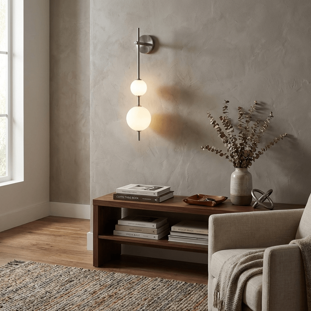 Vertical Globe Wall Sconce Matte White