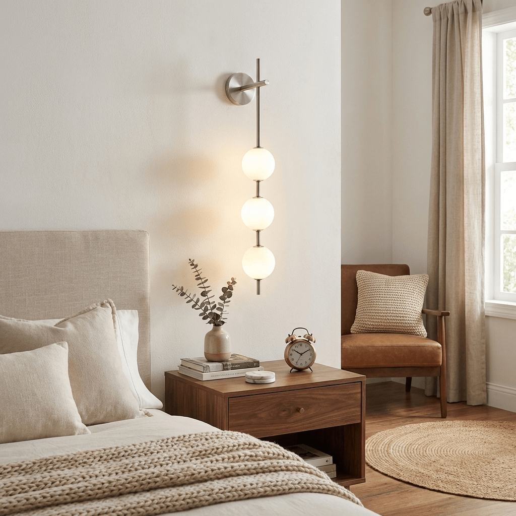 Vertical Globe Wall Sconce Matte White