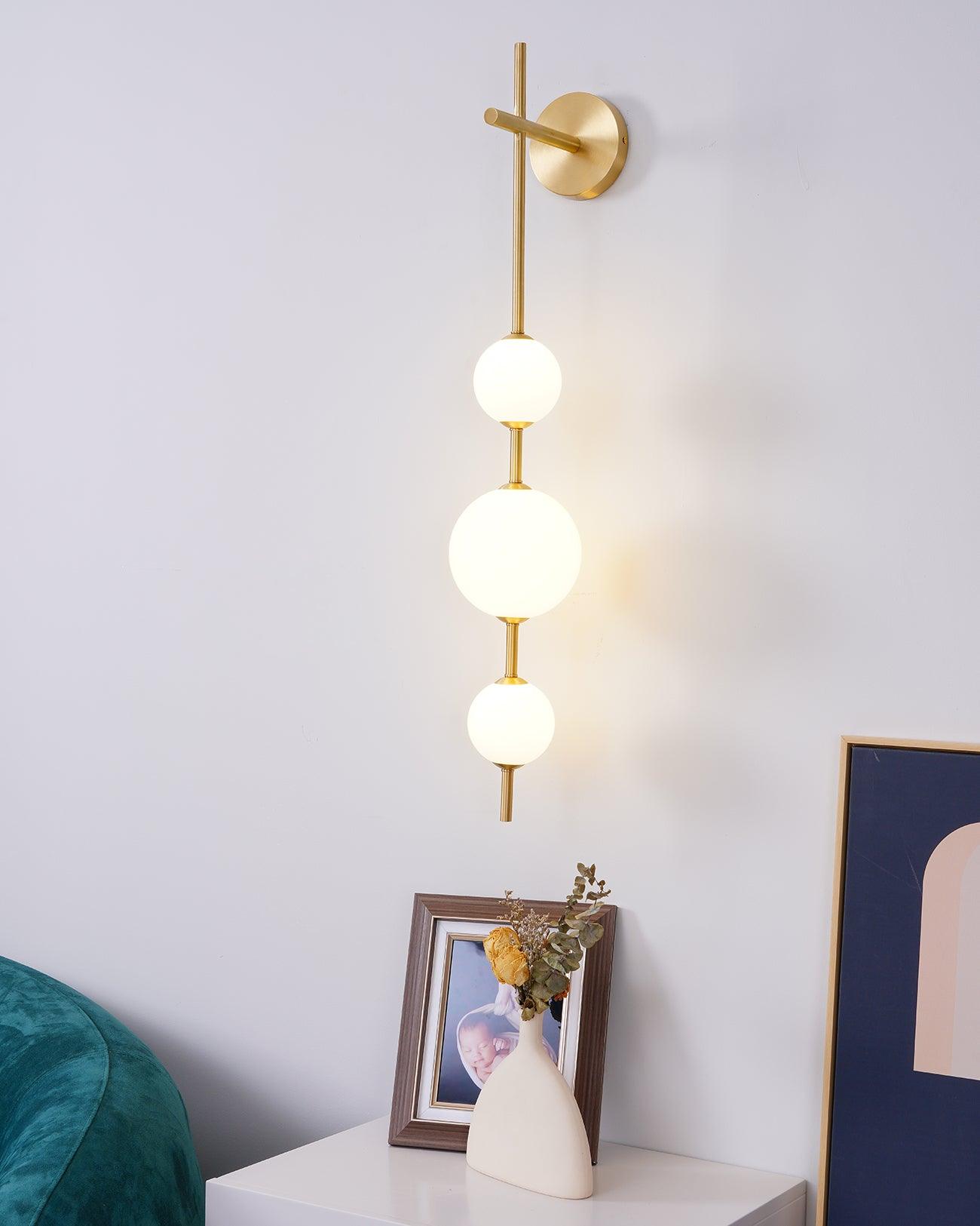 Vertical Globe Wall Sconce Matte White