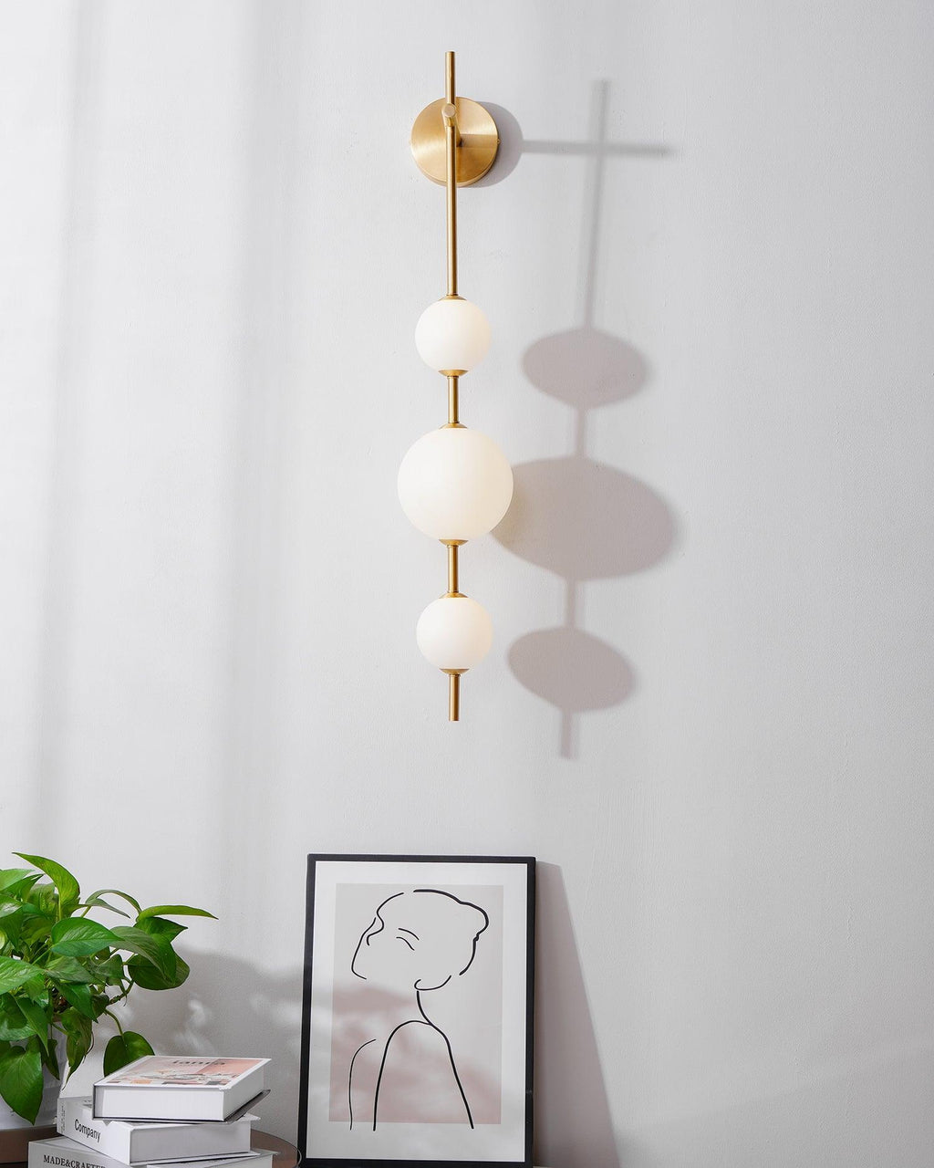 Vertical Globe Wall Sconce Matte White
