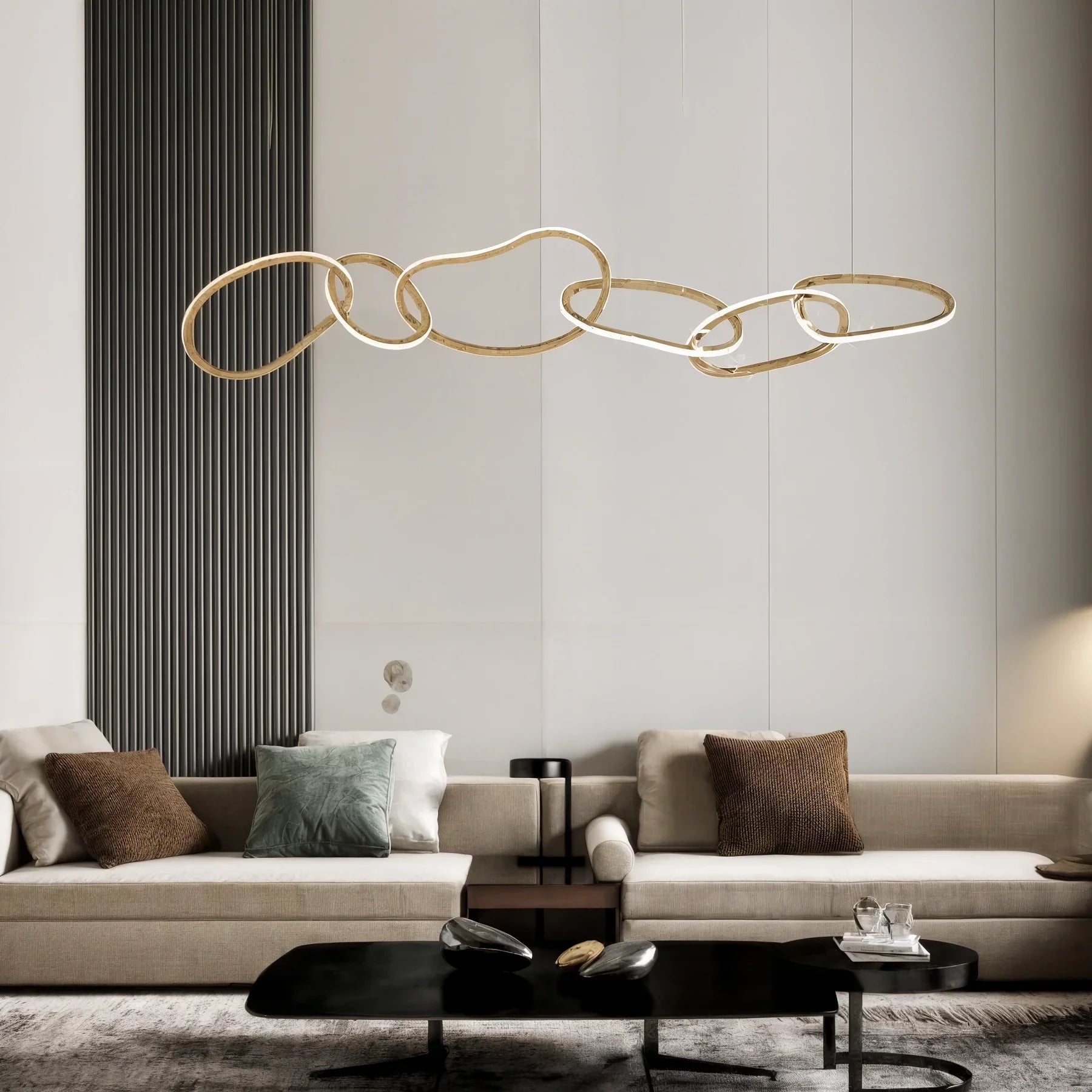 Veslira Flytende Ovalt LED Lysekrone Moderne Elegant Belysning