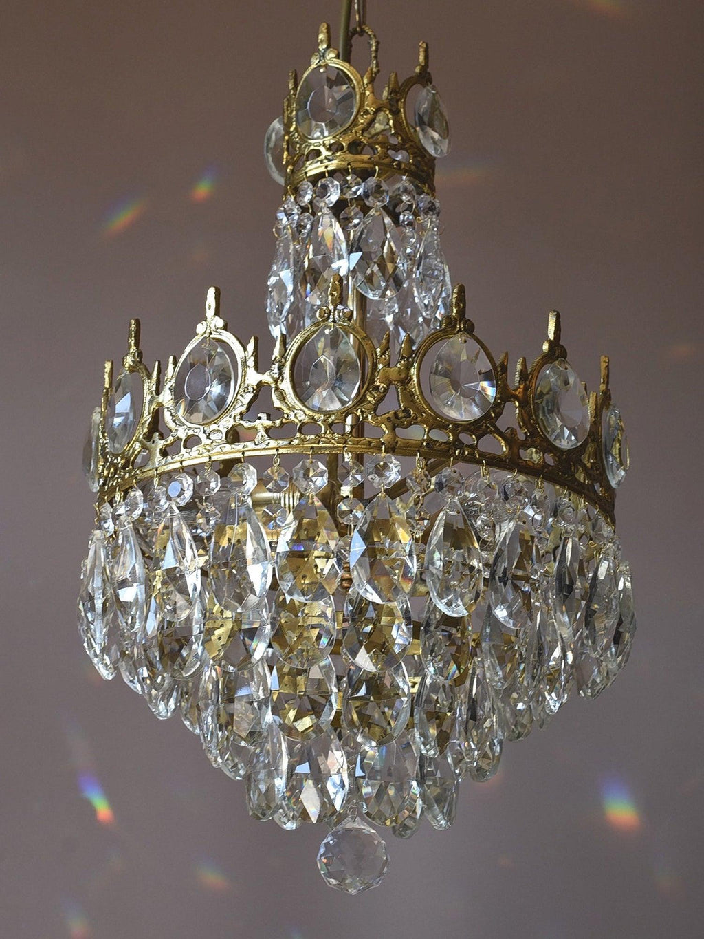 Vintage Crystal Ceiling Pendant Suspension Lamp