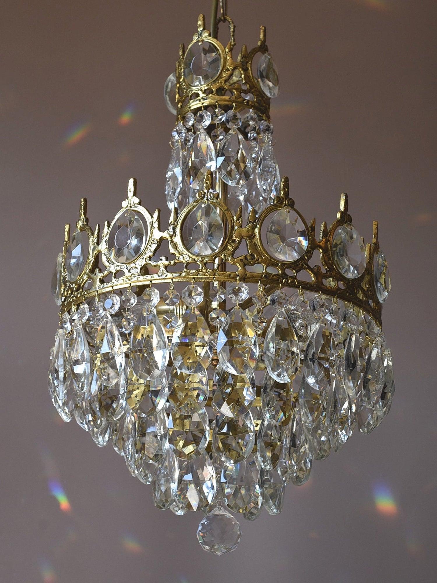 Vintage Crystal Ceiling Pendant Suspension Lamp