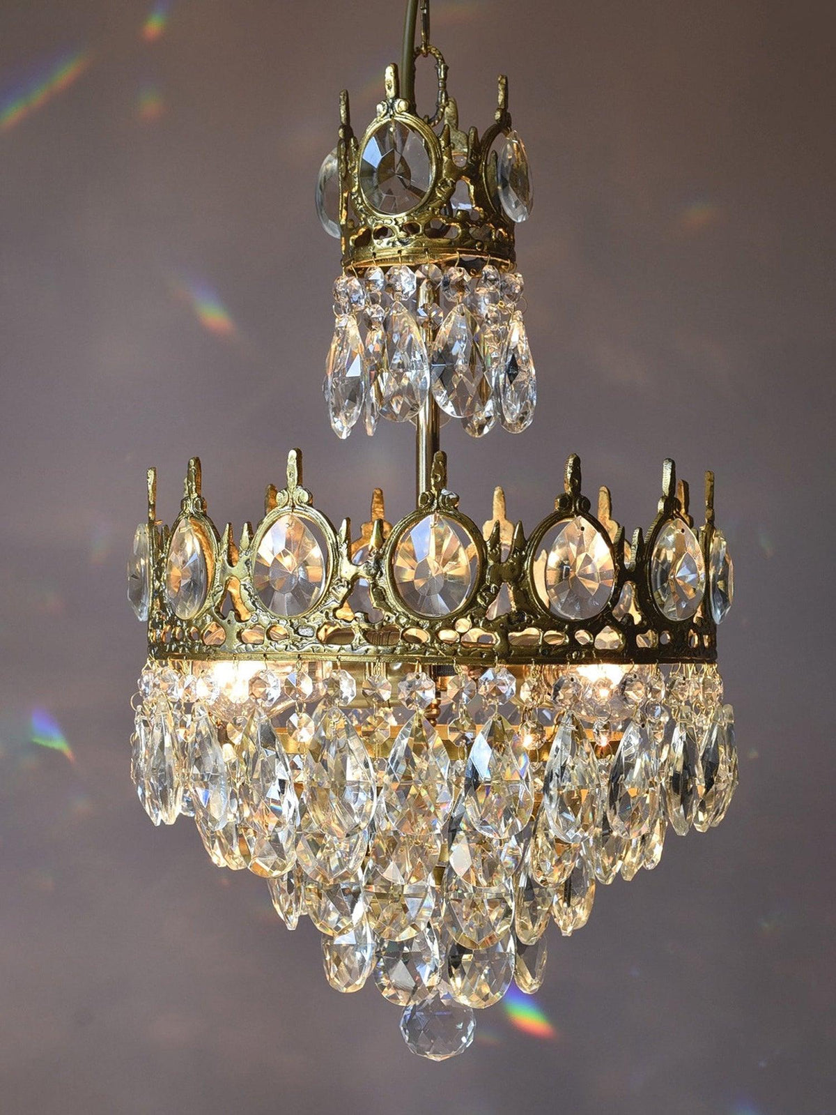 Vintage Crystal Ceiling Pendant Suspension Lamp