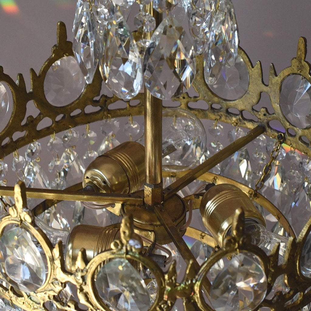 Vintage Crystal Ceiling Pendant Suspension Lamp