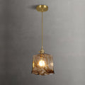 Lampada a sospensione da soffitto in vetro marrone vintage