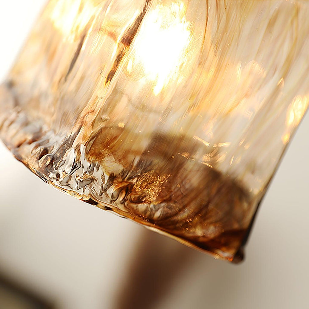 Lampada a sospensione da soffitto in vetro marrone vintage