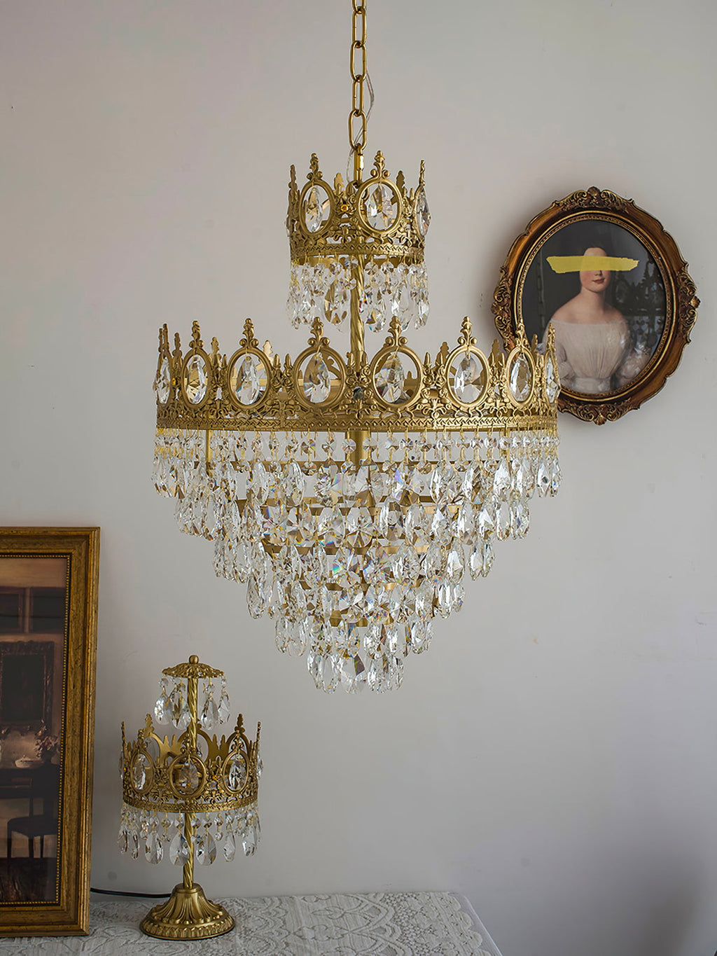 Vintage Crystal Ceiling Pendant Suspension Lamp