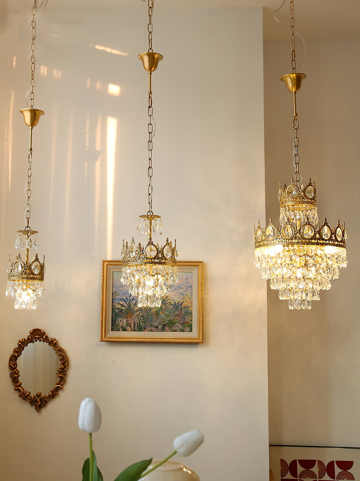 Vintage Crystal Ceiling Pendant Suspension Lamp