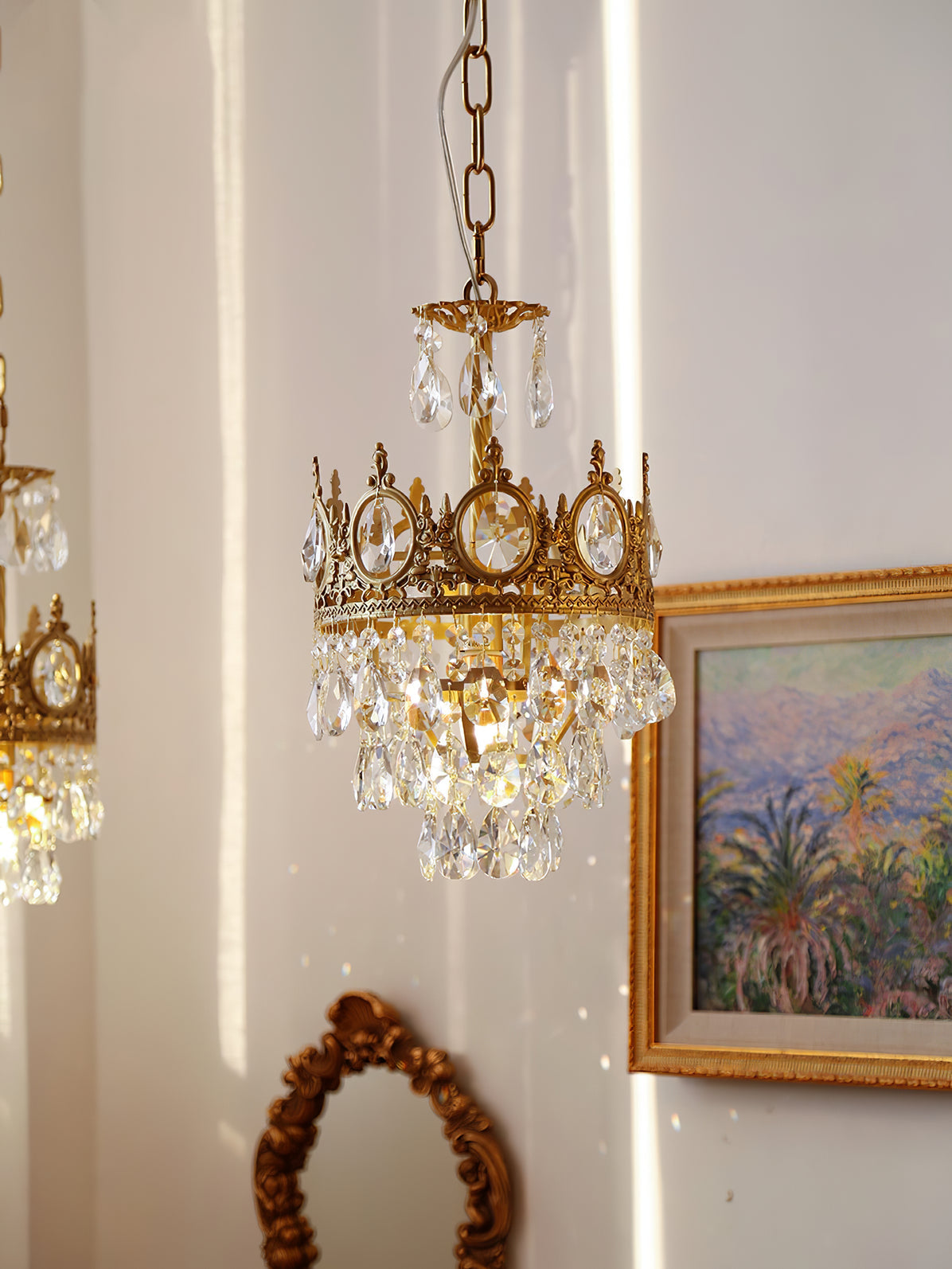 Vintage Crystal Ceiling Pendant Suspension Lamp
