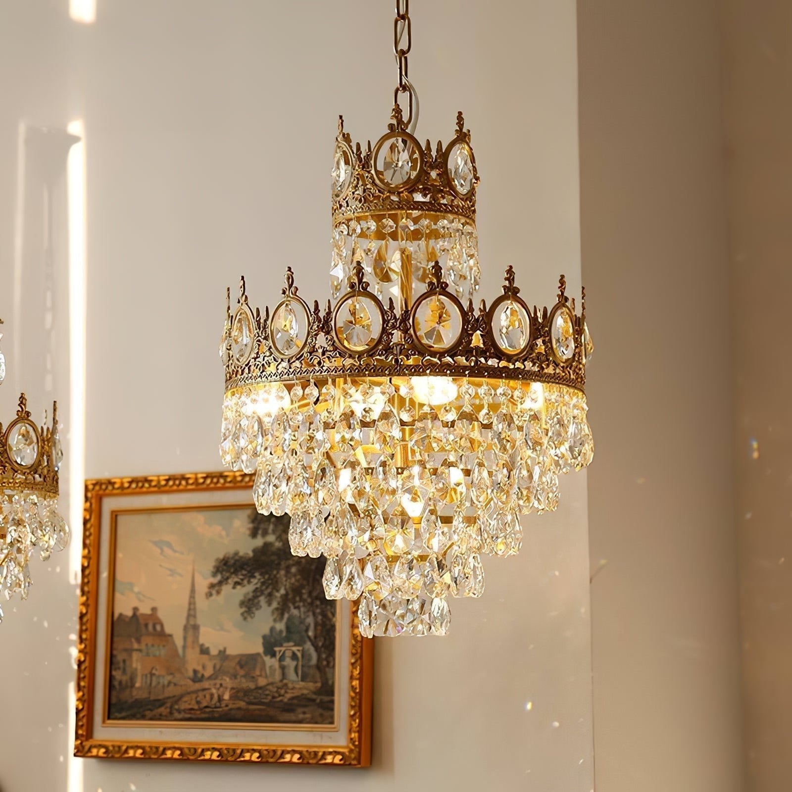 Vintage Crystal Ceiling Pendant Suspension Lamp