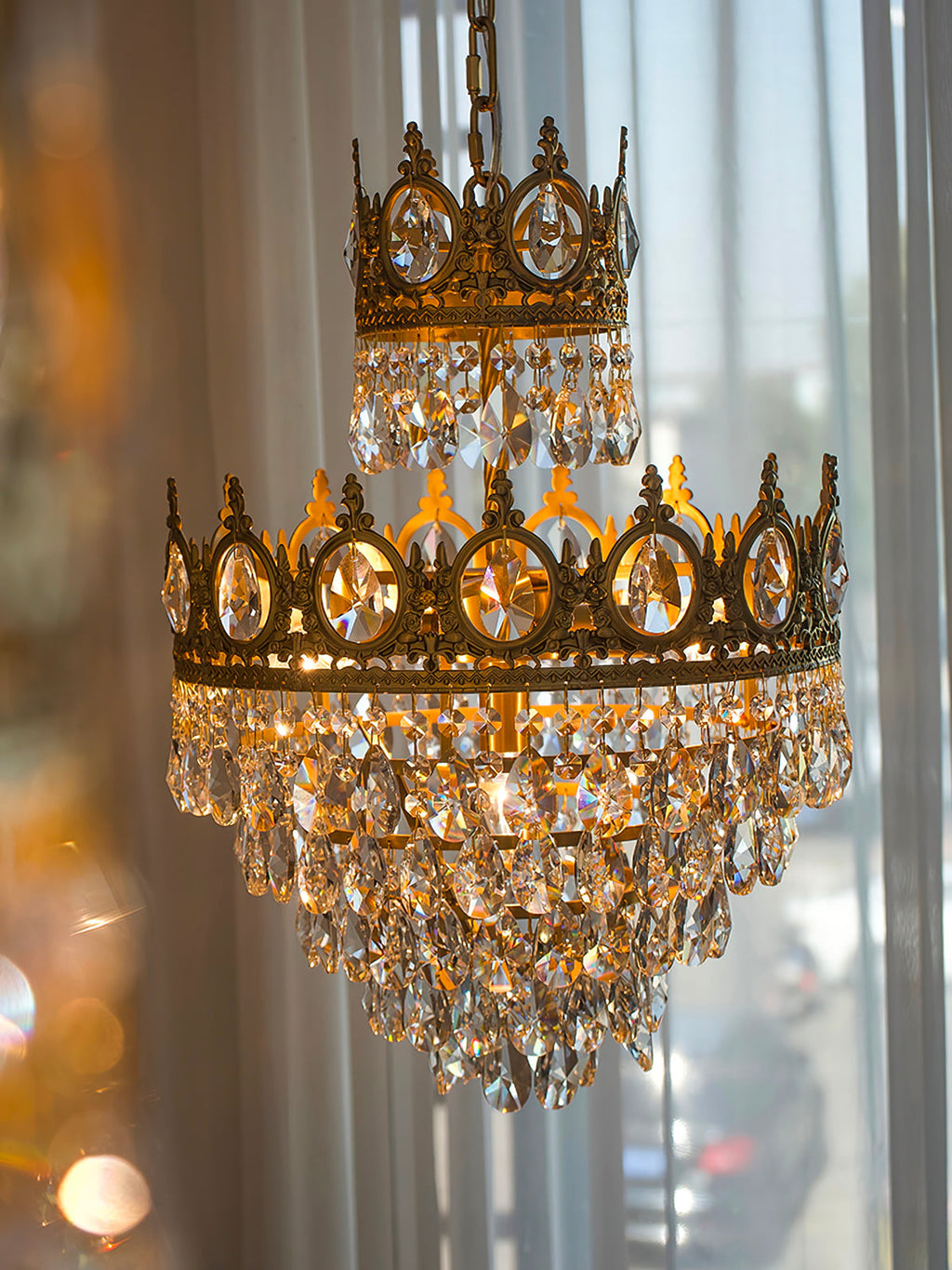Vintage Crystal Ceiling Pendant Suspension Lamp