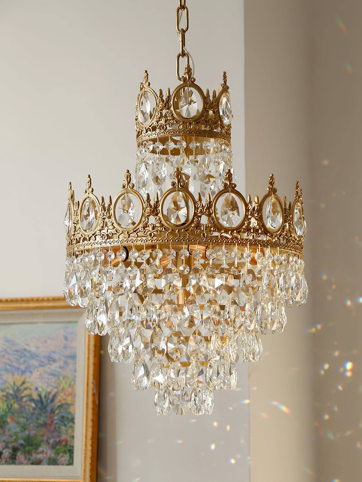 Vintage Crystal Ceiling Pendant Suspension Lamp