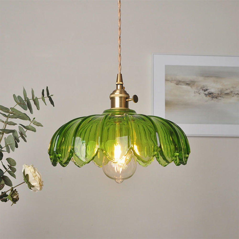 Marabel Vintage Floral Glass Pendant Light | Orntli