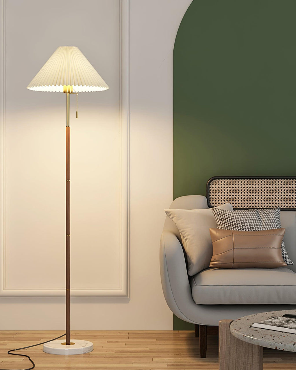 Classic Vintage Pleated Floor Standing Lamp