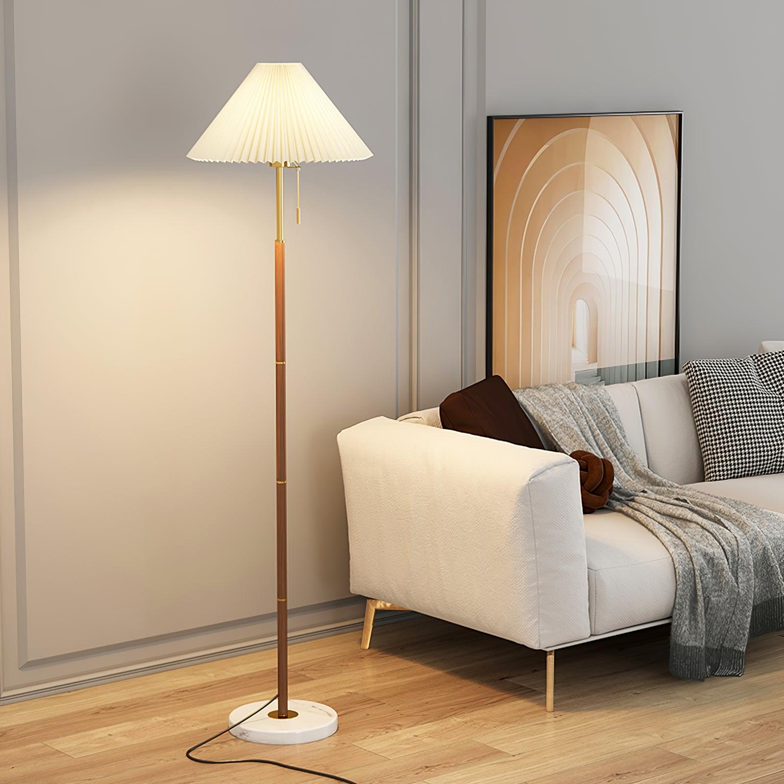 Classic Vintage Pleated Floor Standing Lamp