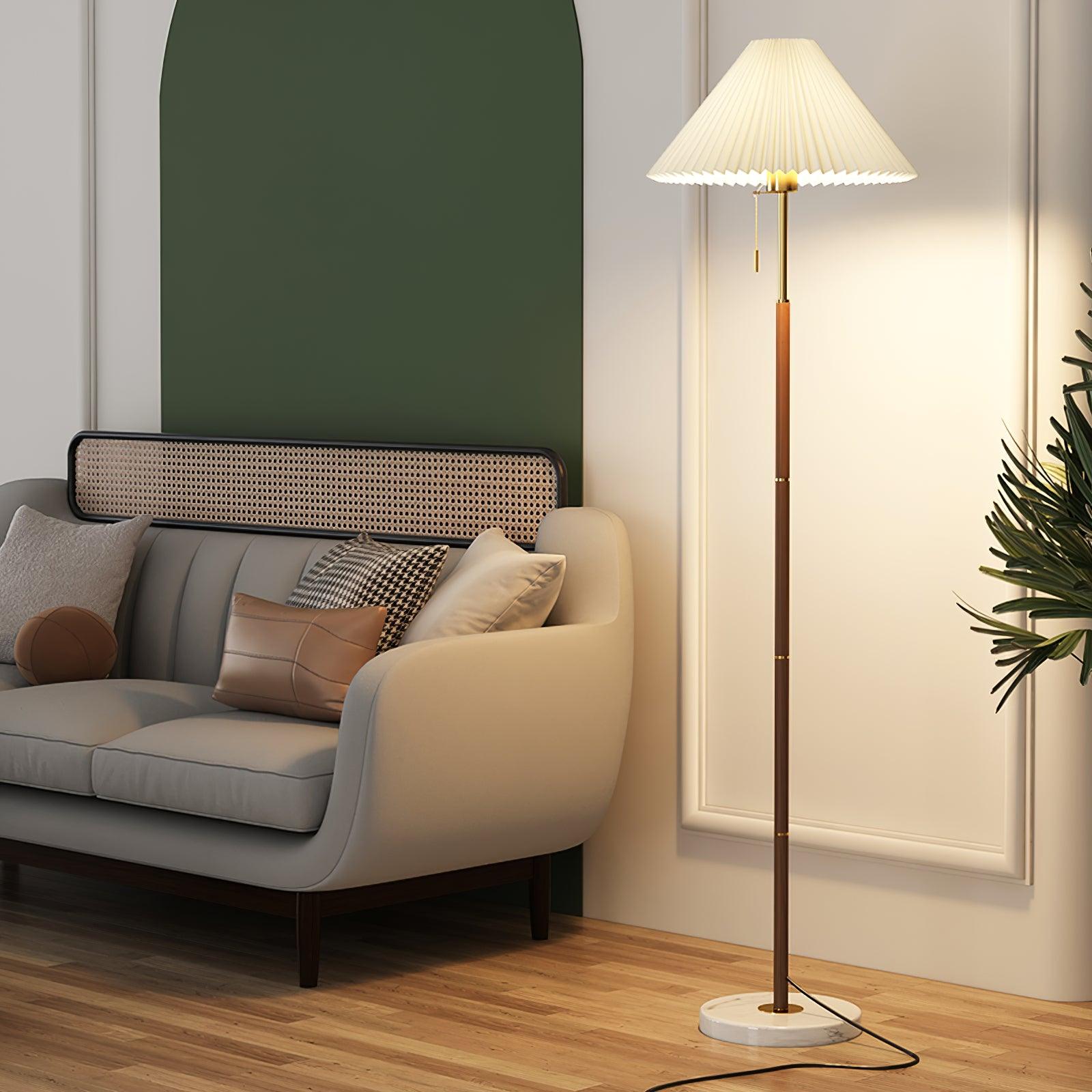 Classic Vintage Pleated Floor Standing Lamp
