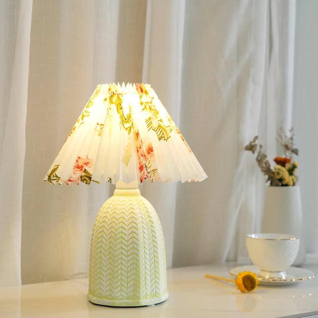 Pleated Shade Table Lamp — Vintage Style Accent