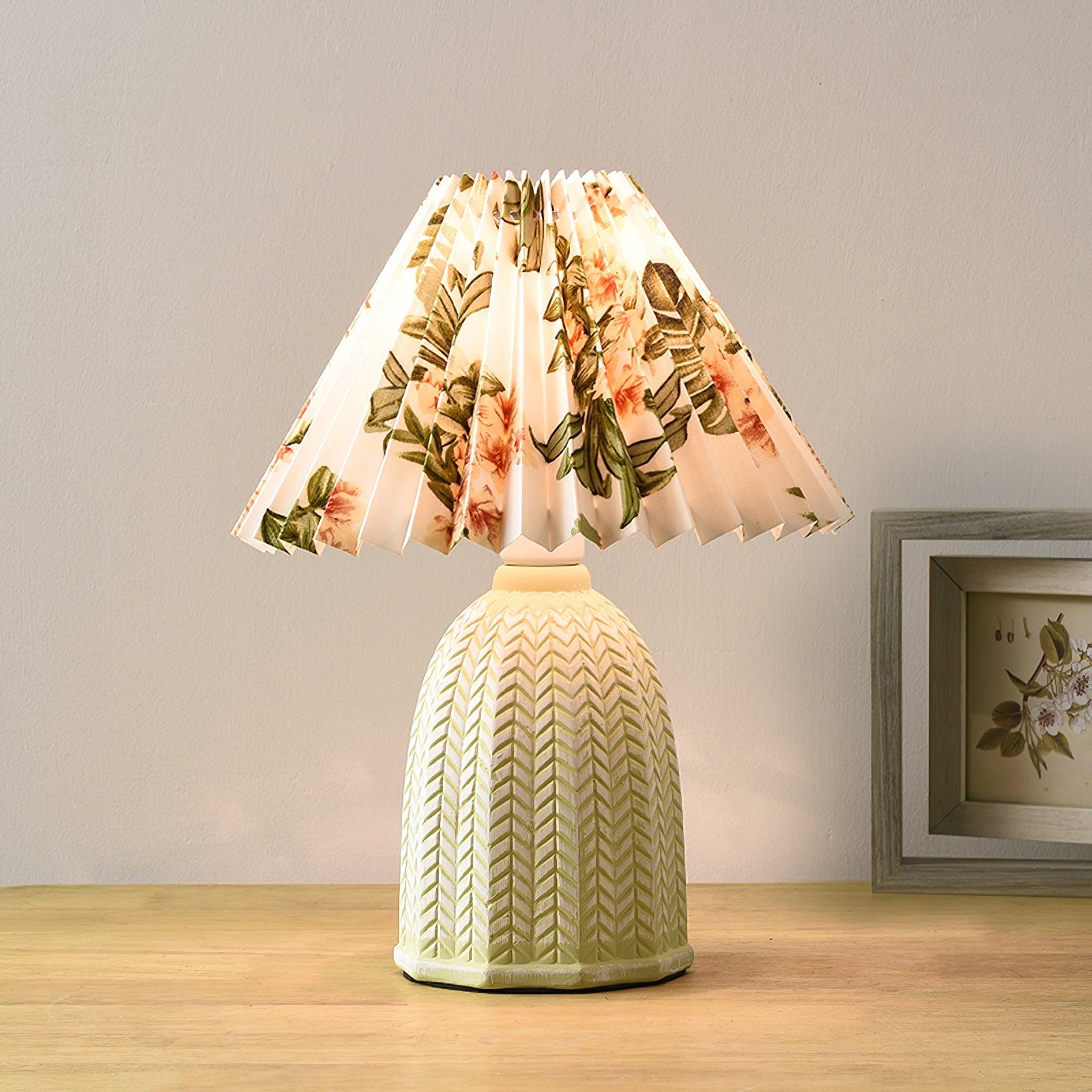 Pleated Shade Table Lamp — Vintage Style Accent