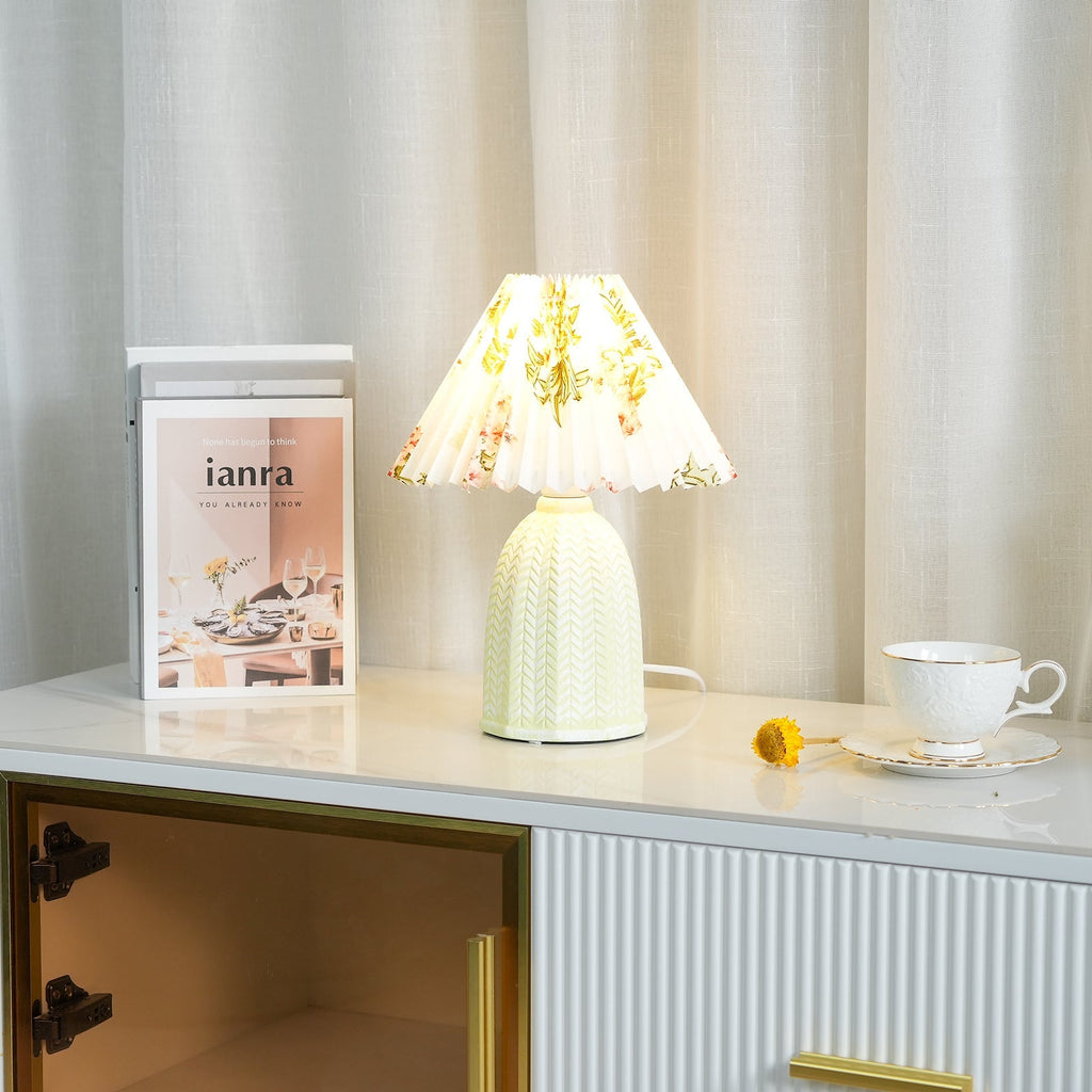 Pleated Shade Table Lamp — Vintage Style Accent