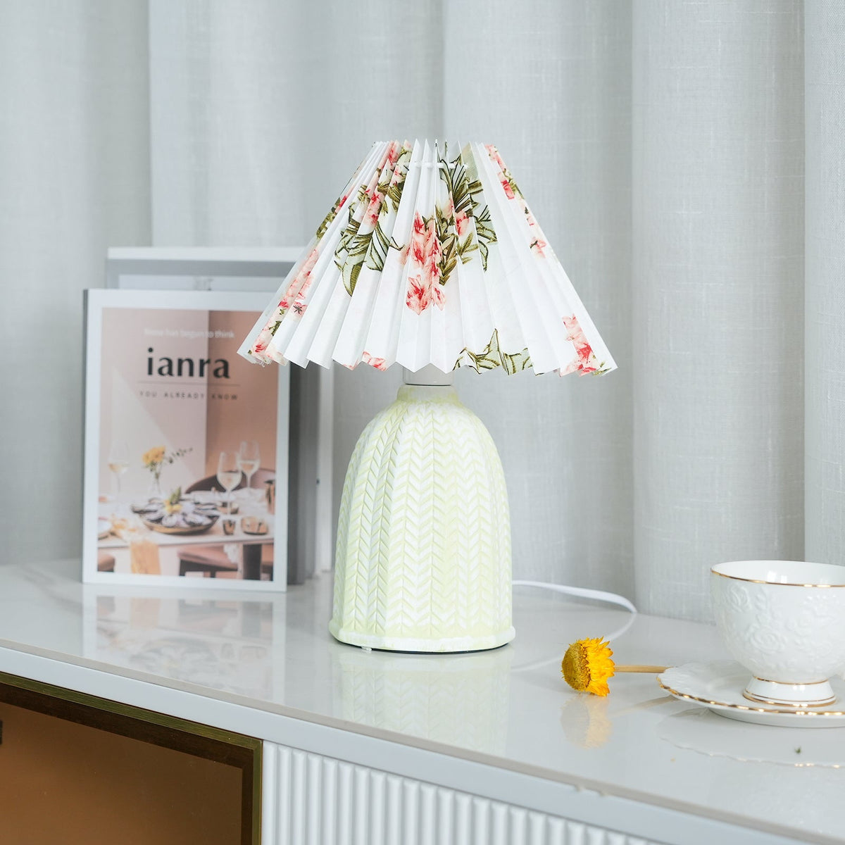 Pleated Shade Table Lamp — Vintage Style Accent