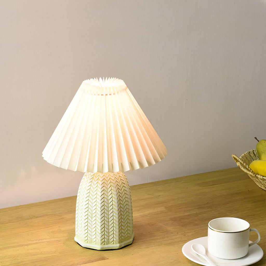 Pleated Shade Table Lamp — Vintage Style Accent