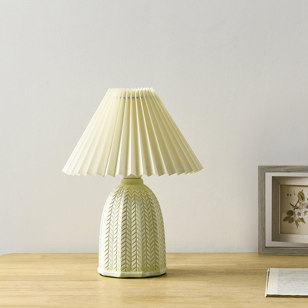 Pleated Shade Table Lamp — Vintage Style Accent