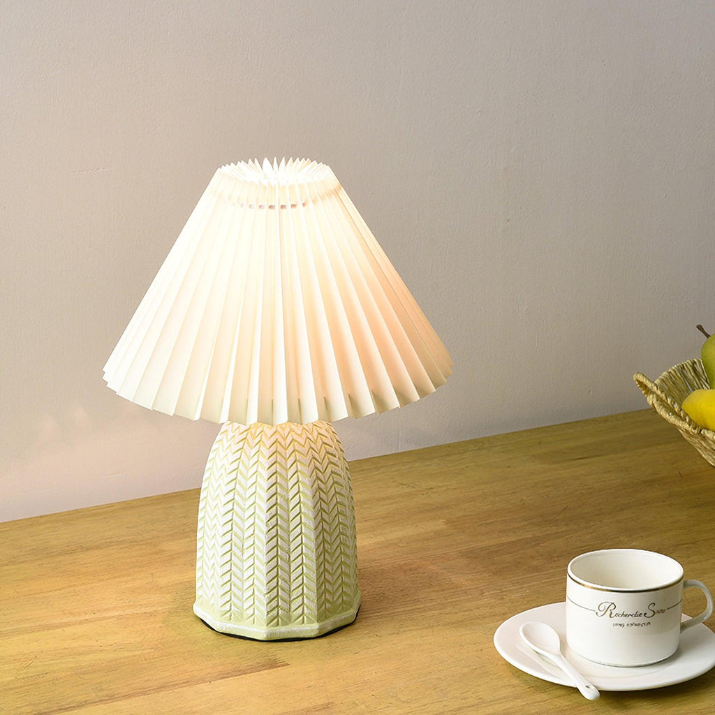 Pleated Shade Table Lamp — Vintage Style Accent