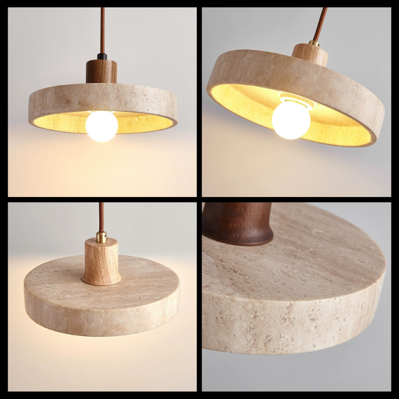 Kiri Sora stenpendel med valnød og E27 LED