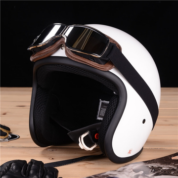 classic motorcycle helmet and goggles Vintage Leather Glasses For Riders this helmet features premium North Face Connector Custom Length:CI28LXF / 28