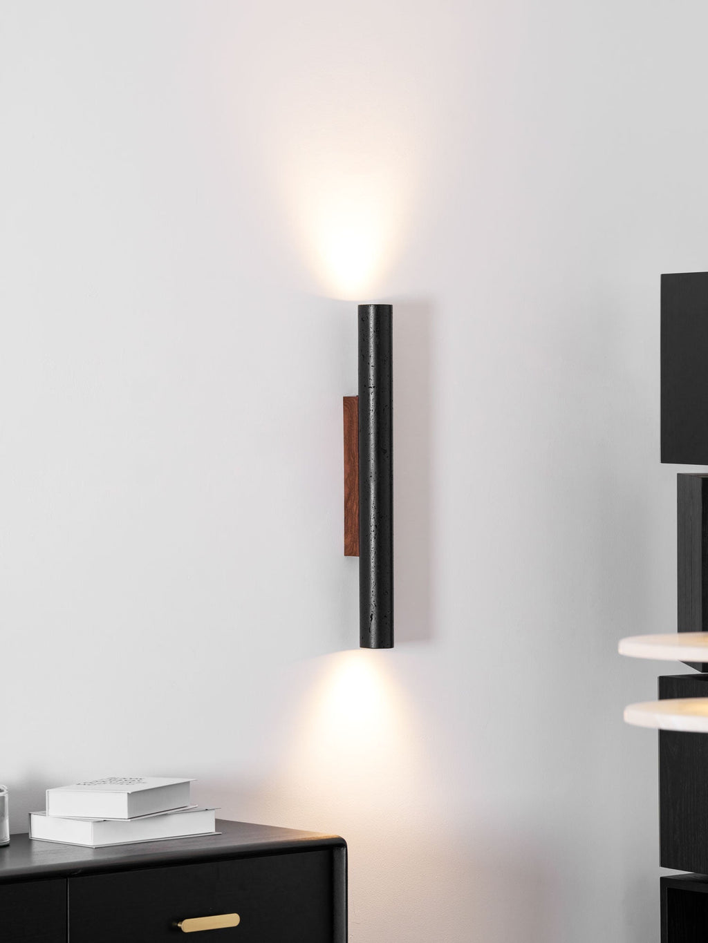 Volcanic Noir Wall Sconce - Cylindrical