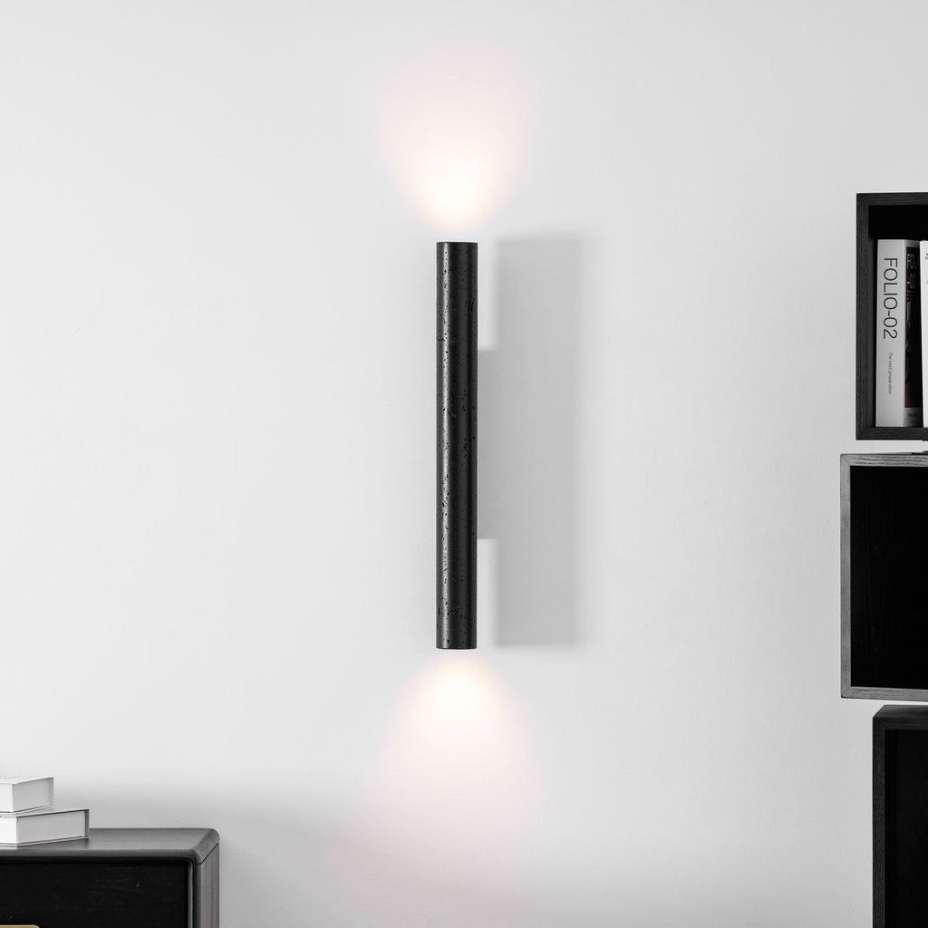 Volcanic Noir Wall Sconce - Cylindrical
