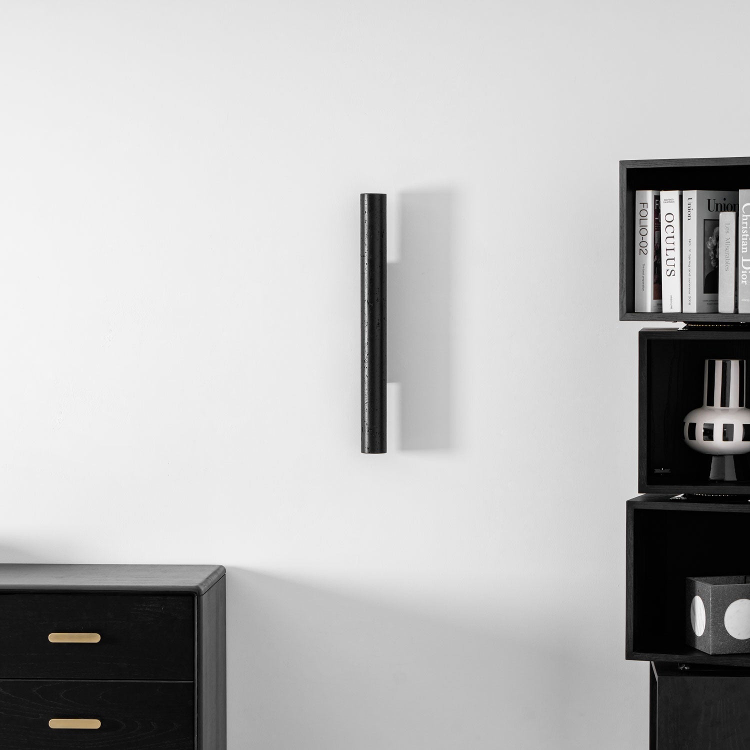 Volcanic Noir Wall Sconce - Cylindrical