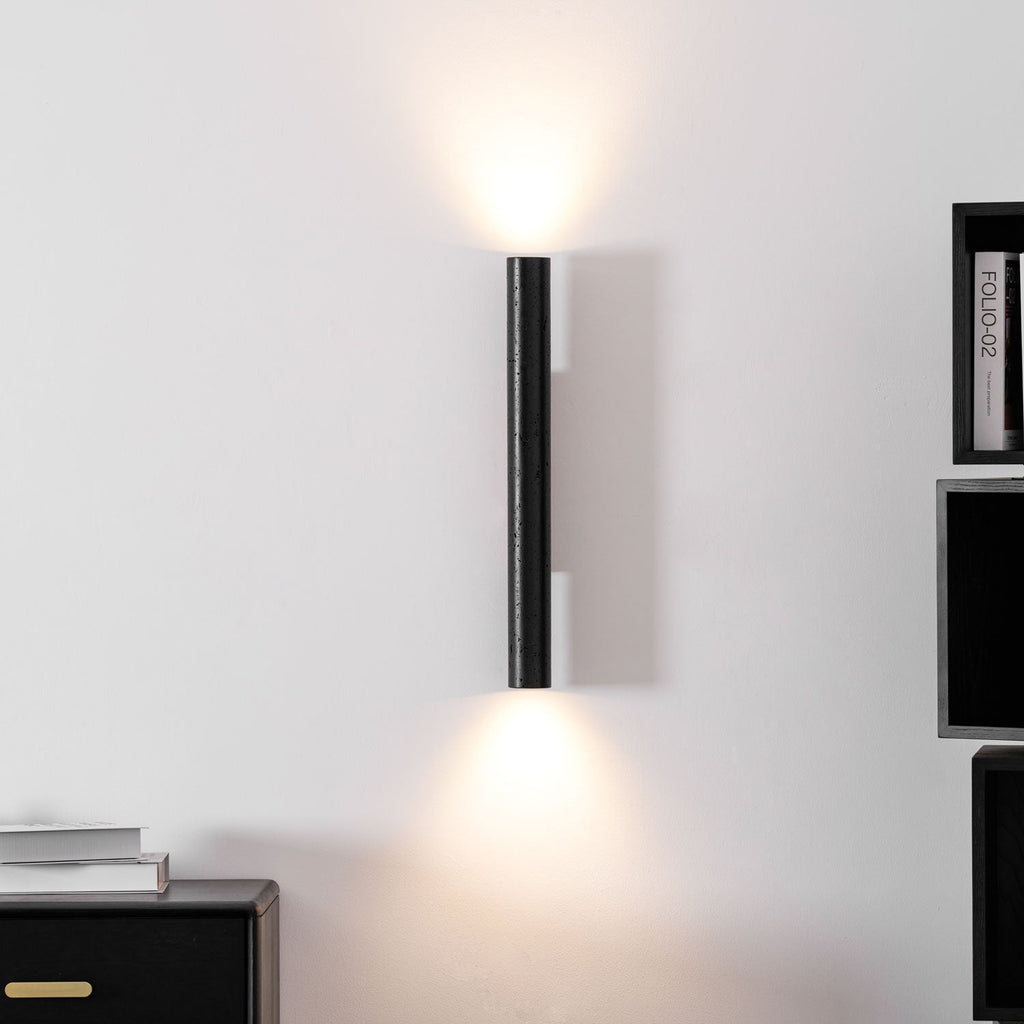 Volcanic Noir Wall Sconce - Cylindrical