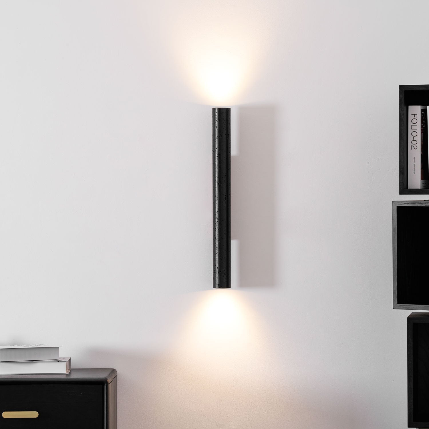 Volcanic Noir Wall Sconce - Cylindrical