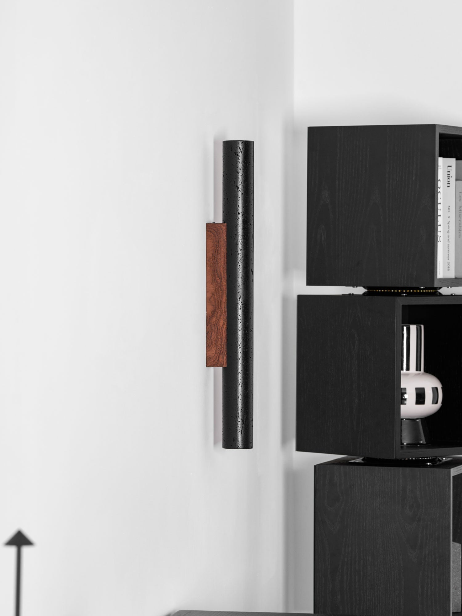 Volcanic Noir Wall Sconce - Cylindrical