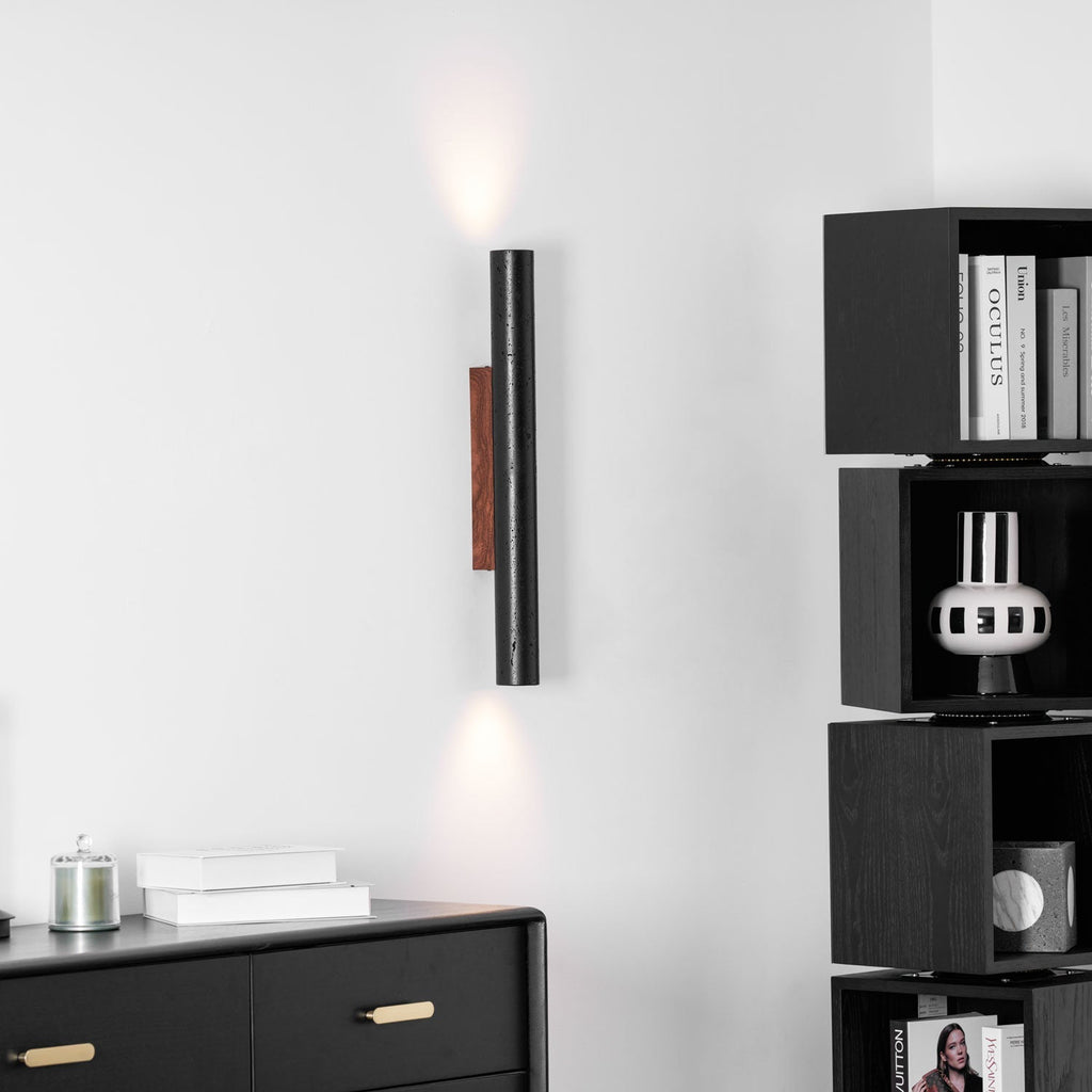 Volcanic Noir Wall Sconce - Cylindrical