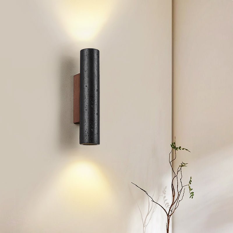 Volcanic Noir Wall Sconce - Cylindrical