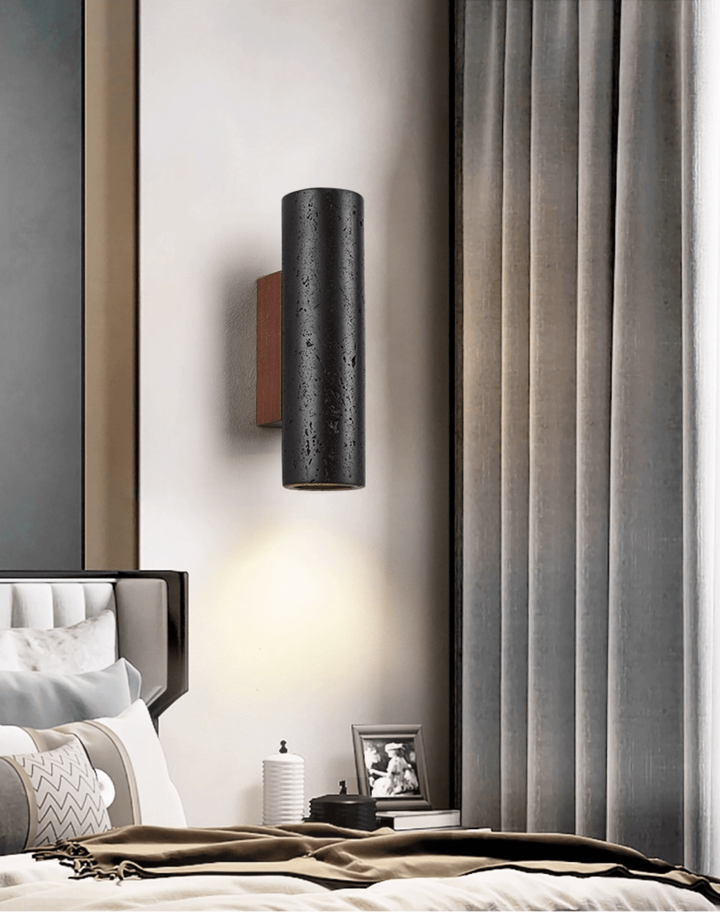 Volcanic Noir Wall Sconce - Cylindrical