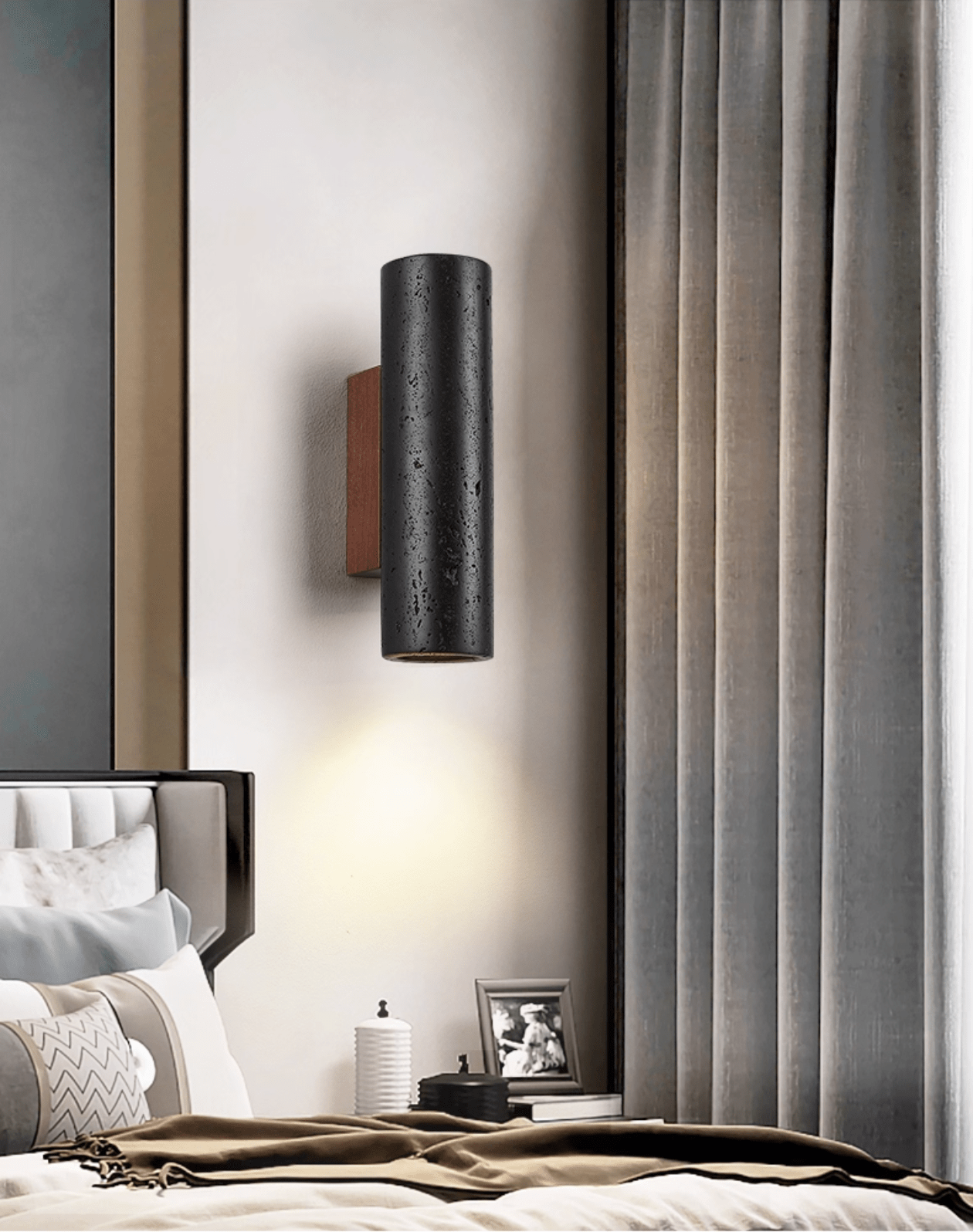 Volcanic Noir Wall Sconce - Cylindrical