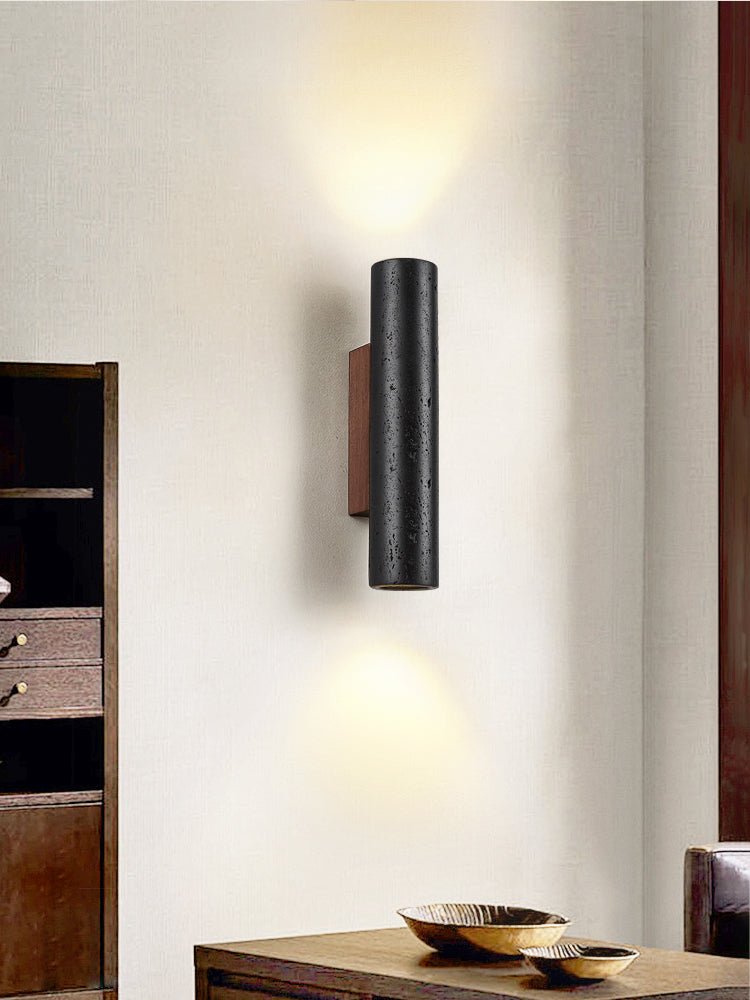 Volcanic Noir Wall Sconce - Cylindrical
