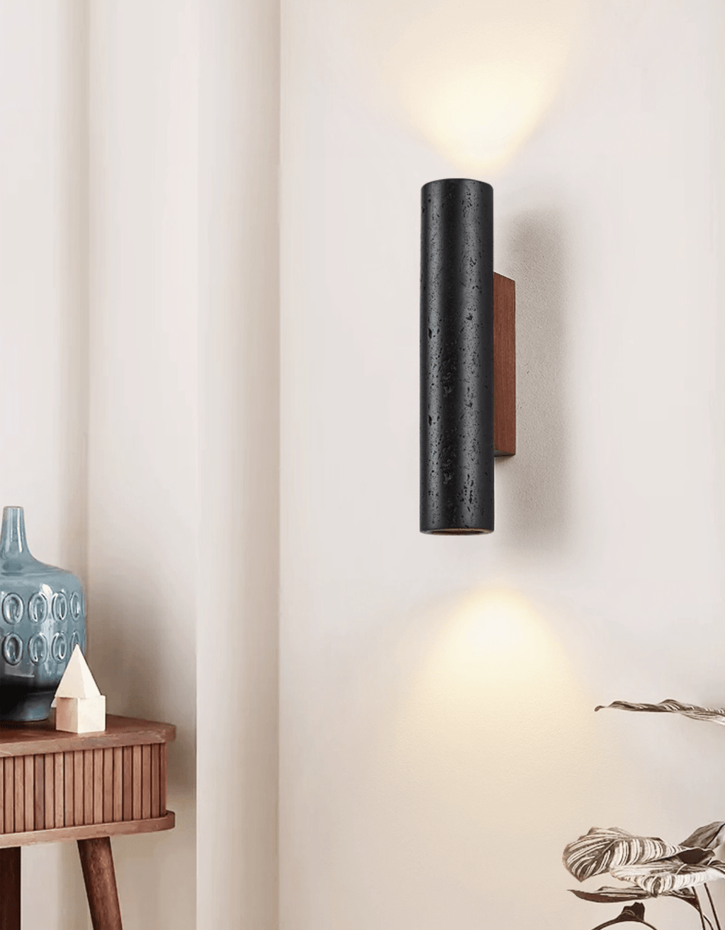 Volcanic Noir Wall Sconce - Cylindrical