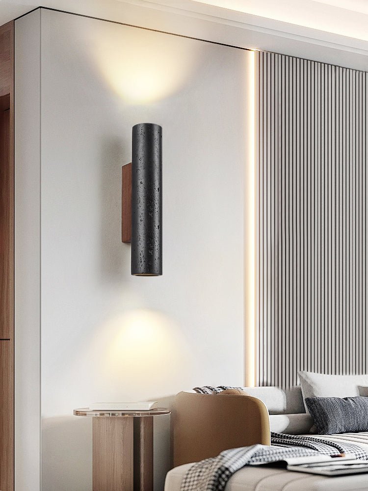 Volcanic Noir Wall Sconce - Cylindrical