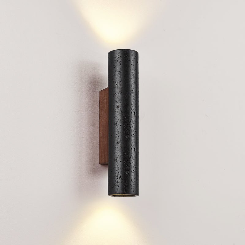 Volcanic Noir Wall Sconce - Cylindrical