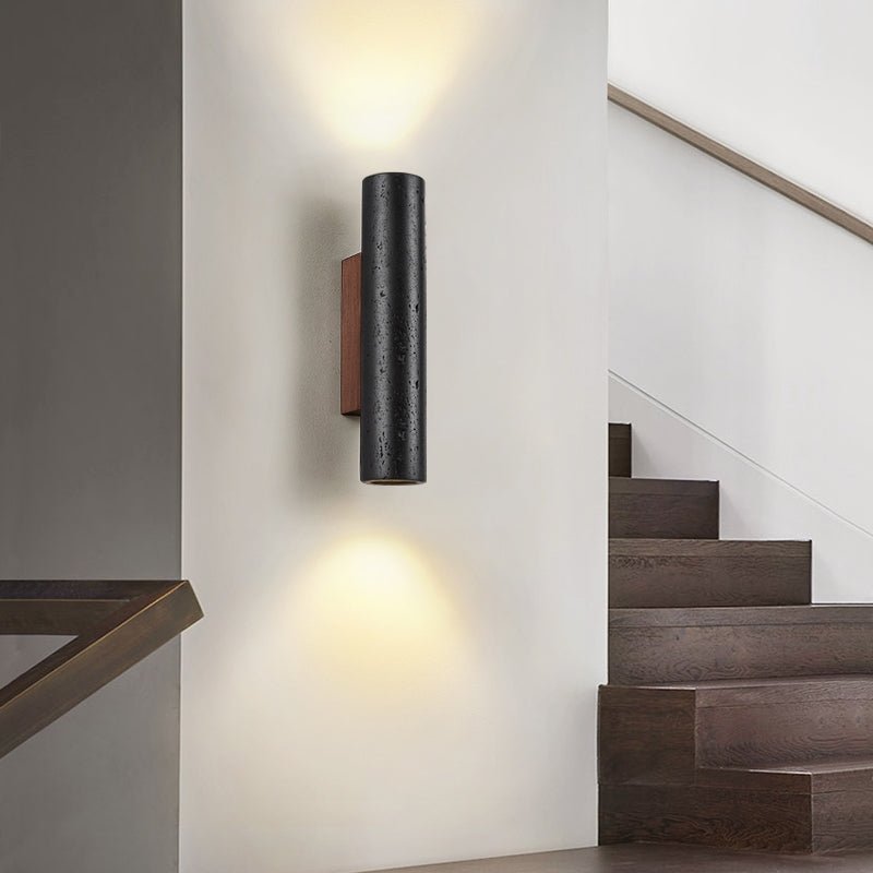 Volcanic Noir Wall Sconce - Cylindrical