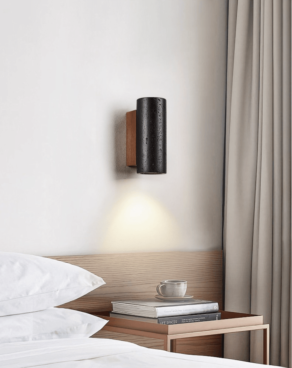 Volcanic Noir Wall Sconce - Cylindrical