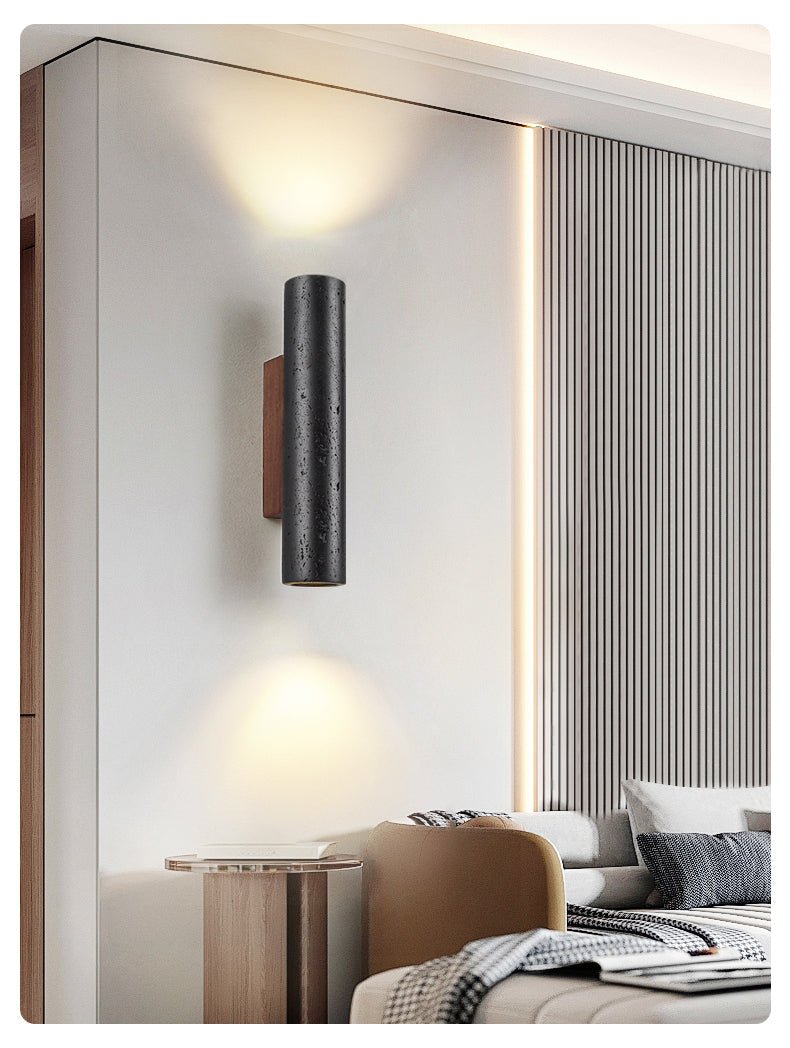 Volcanic Noir Wall Sconce - Cylindrical