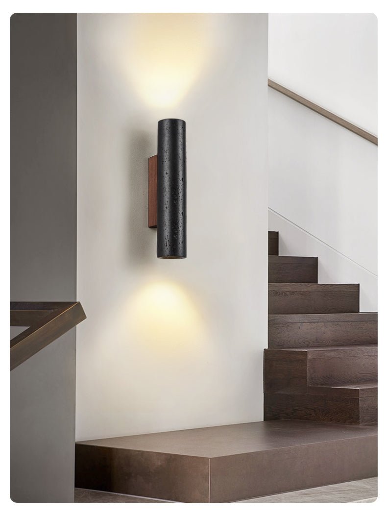 Volcanic Noir Wall Sconce - Cylindrical