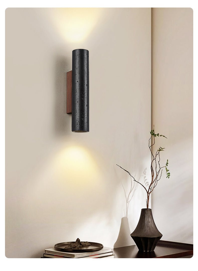 Volcanic Noir Wall Sconce - Cylindrical