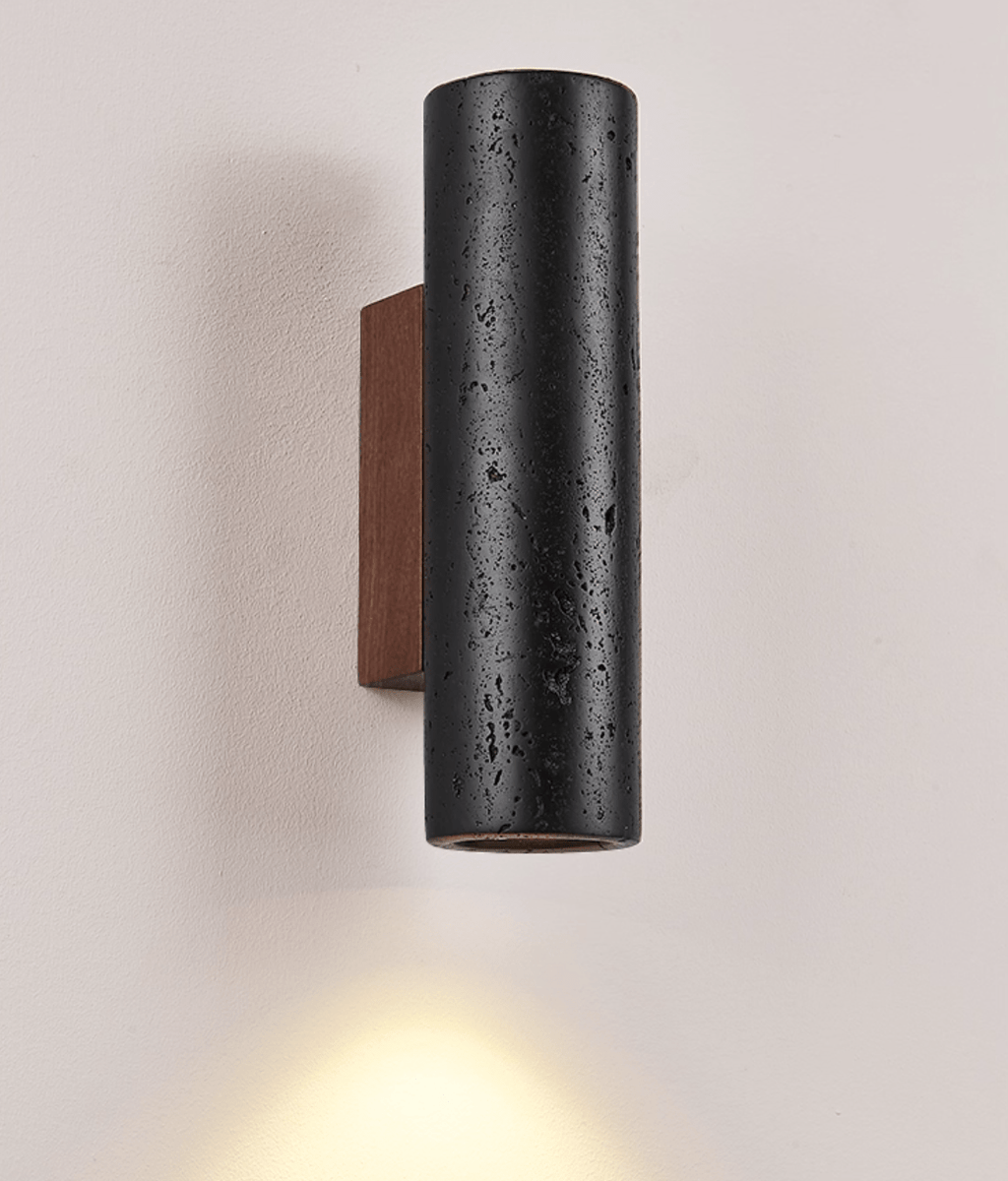 Volcanic Noir Wall Sconce - Cylindrical